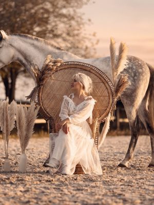 Andorra - Punktekleid weiß