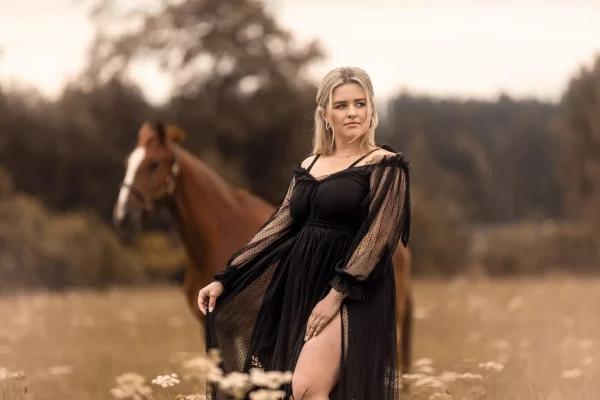 Amadora - Punktkleid schwarz