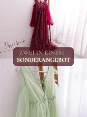 Glitzerkleider Set – Rot & Mint
